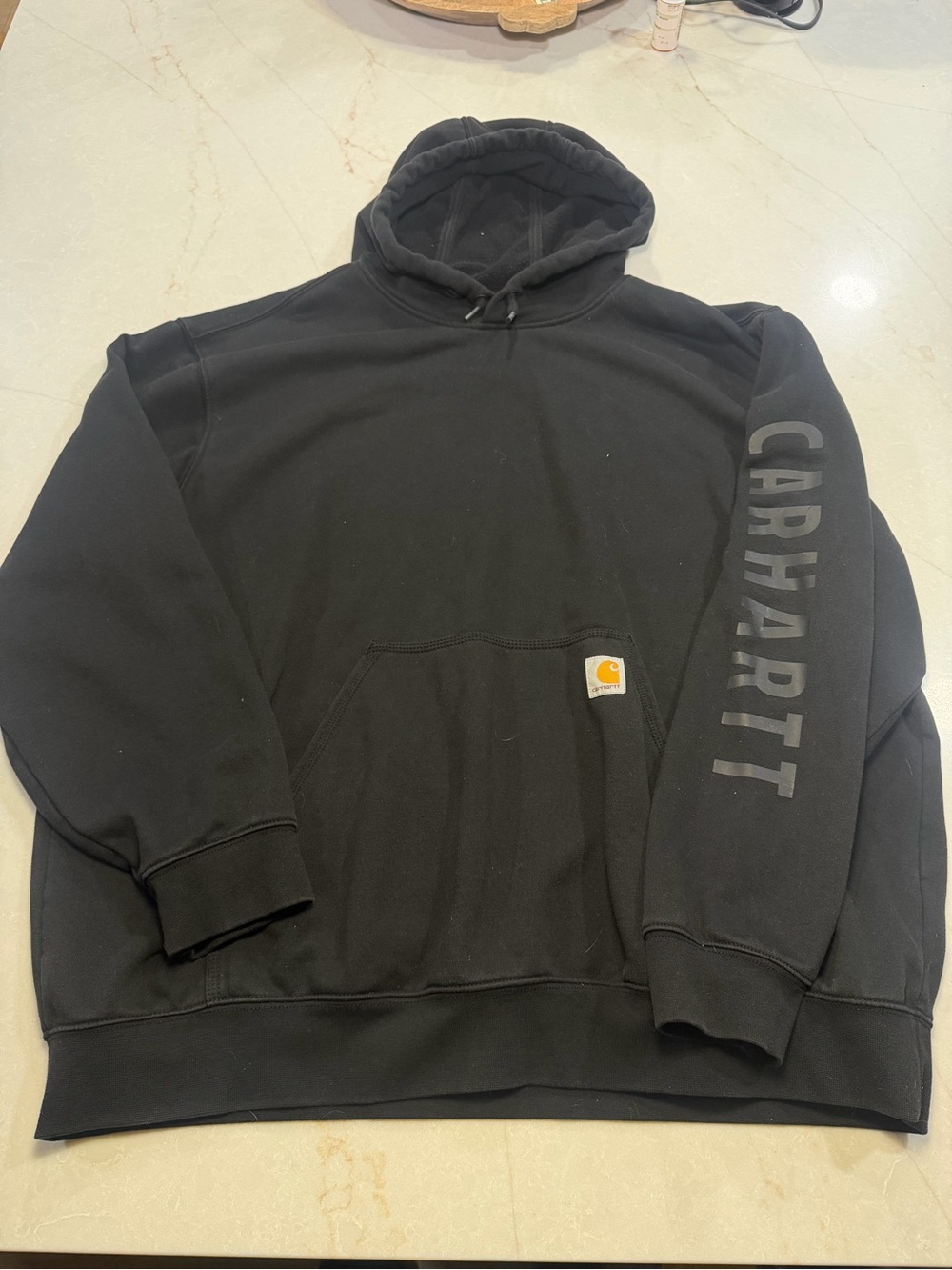 Carhartt Mens Rain Defender Loose Fit Hoodie Big Logo Black Size 2XL